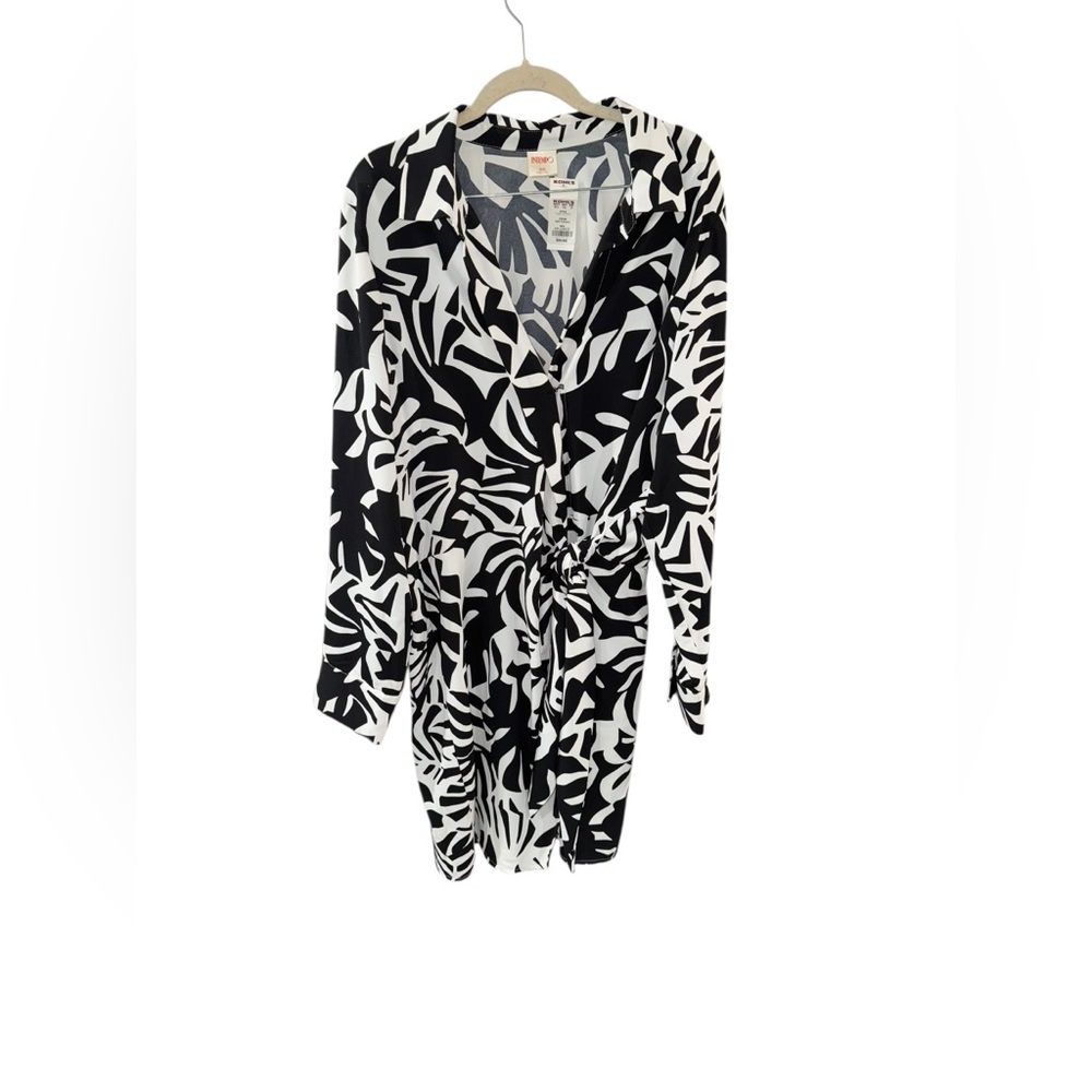 Intimo Black and White Patterned Dress